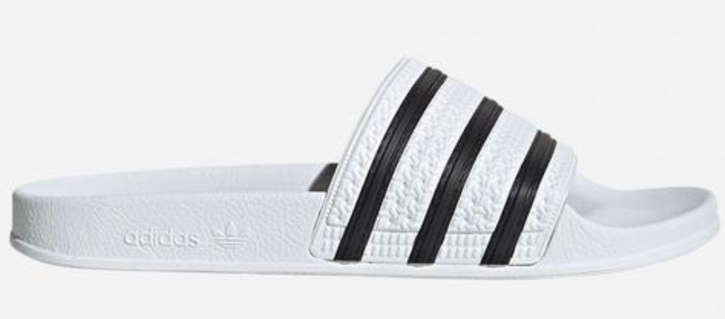 Adidas Adilette White/ Core Black