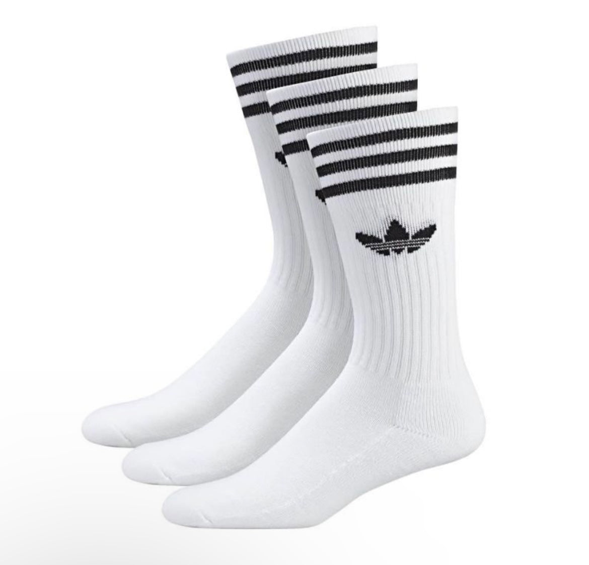 adidas Originals Solid Crew Socks 3 pack White